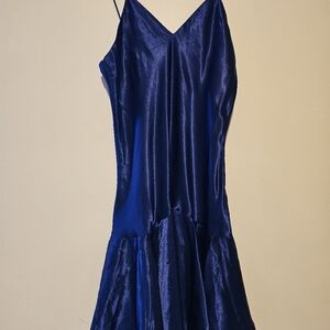 Vintage Victoria Secret Gold Label Royal Blue Negligee Slip Size Medium